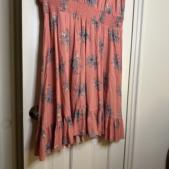 TORRID Pink Floral Cap Sleeve Dress in Plus Size 2 Sundress Ruffle Hem - Picture 4 of 8